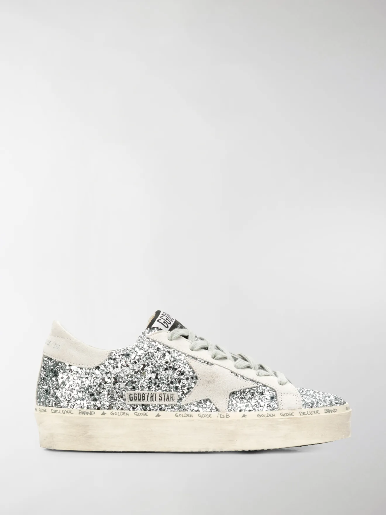 Golden Goose Sneakers Hi Star con paillettes argento | MODES