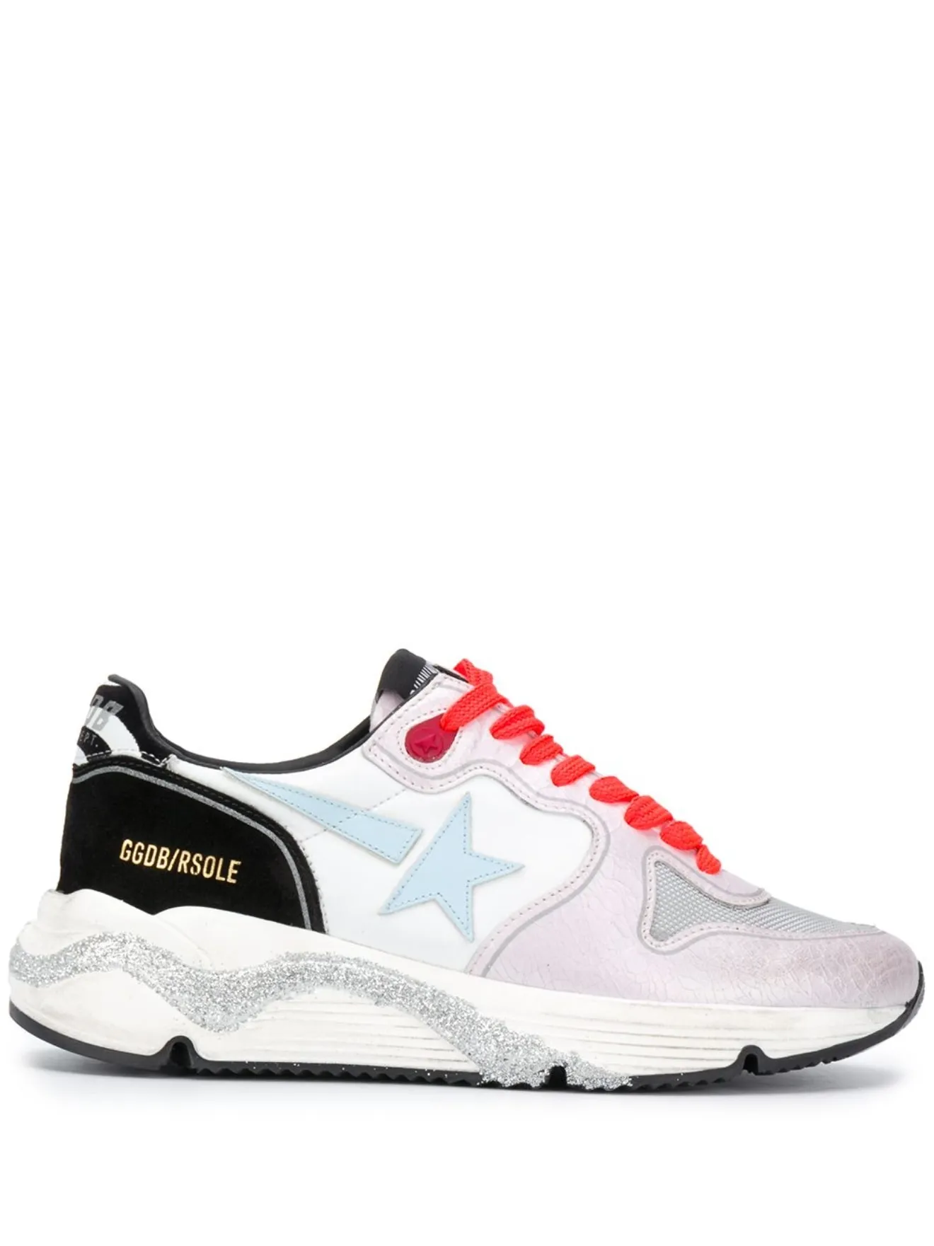 SNEAKERS RUNNING SOLE IN PELLE SCAMOSCIATA CON GLITTER da Donna - Golden  Goose | Biffi
