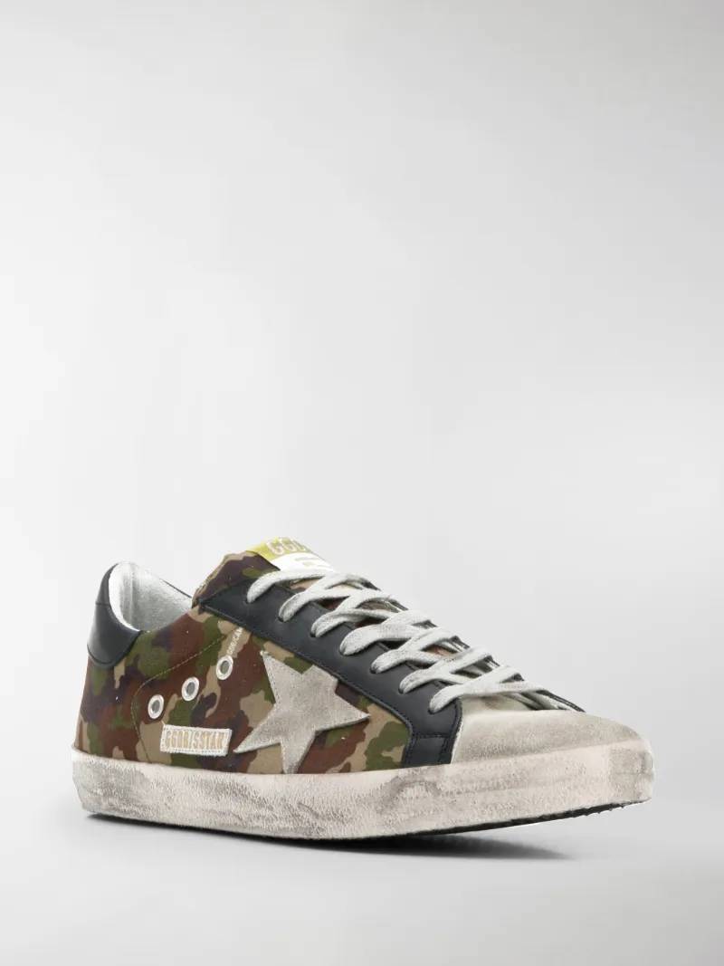 golden goose superstar camouflage print sneakers