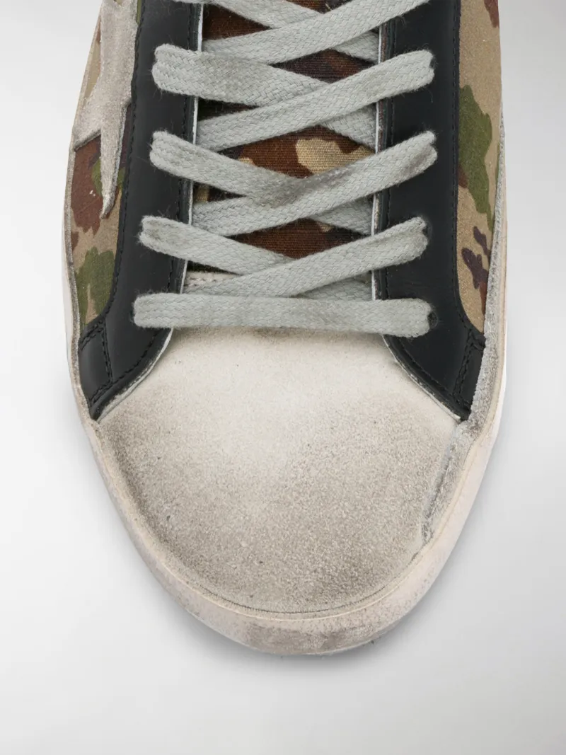 golden goose superstar camouflage print sneakers