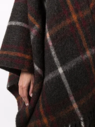 red plaid cape coat