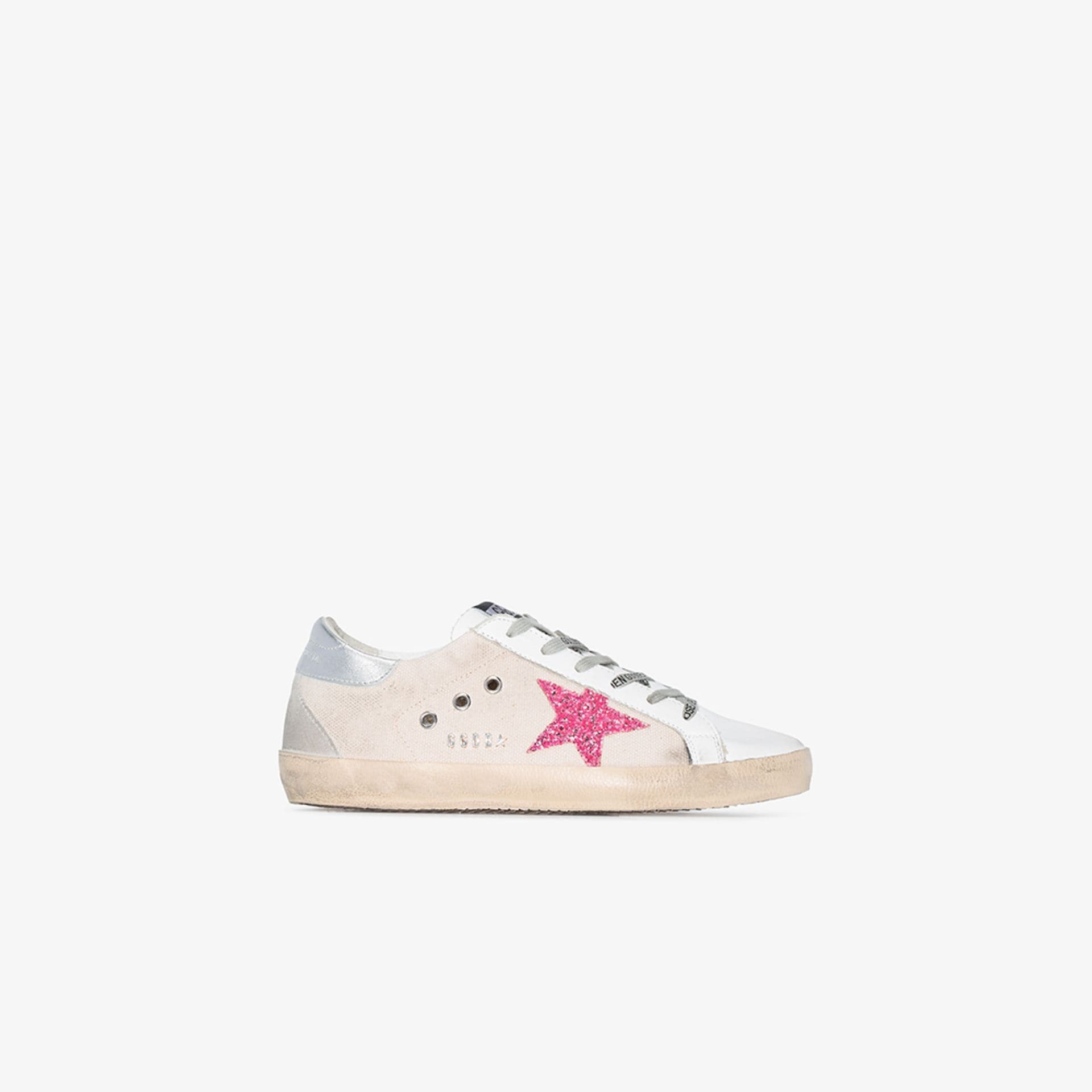 Golden Goose White and pink Superstar 