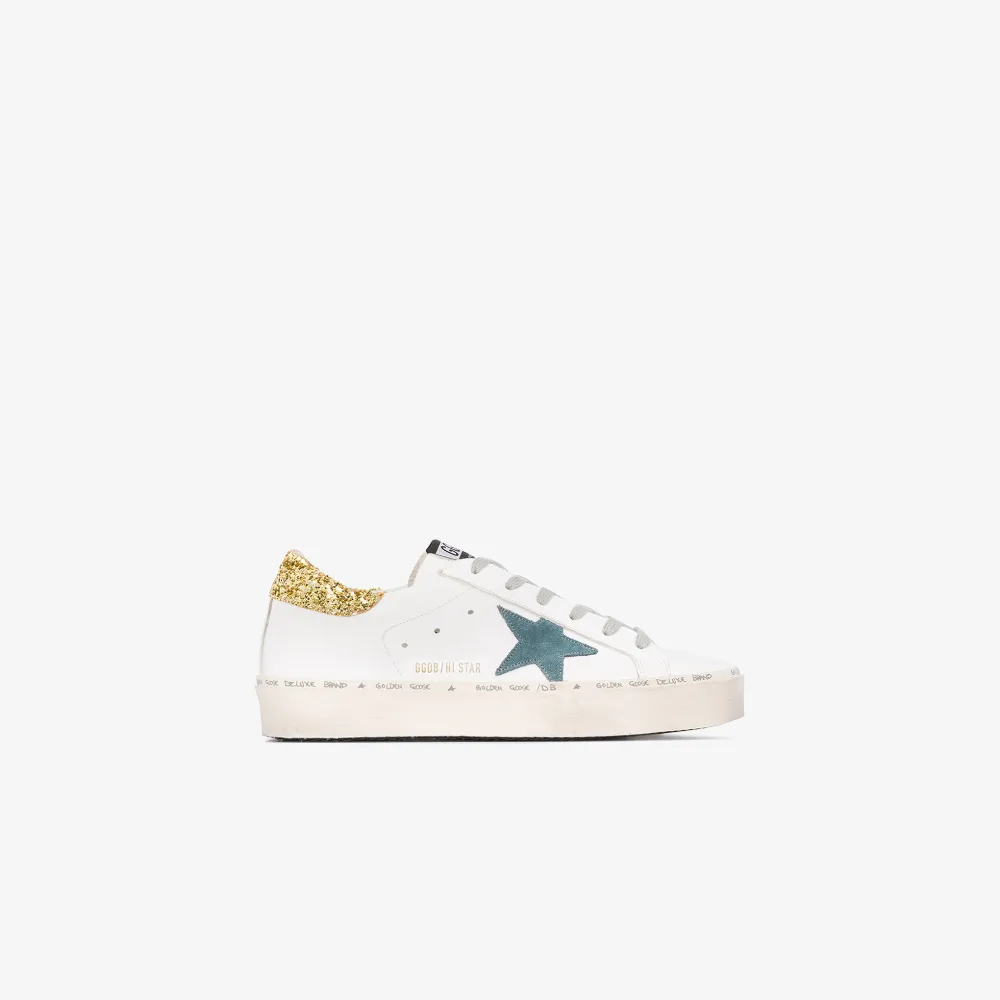 white trainers gold stars