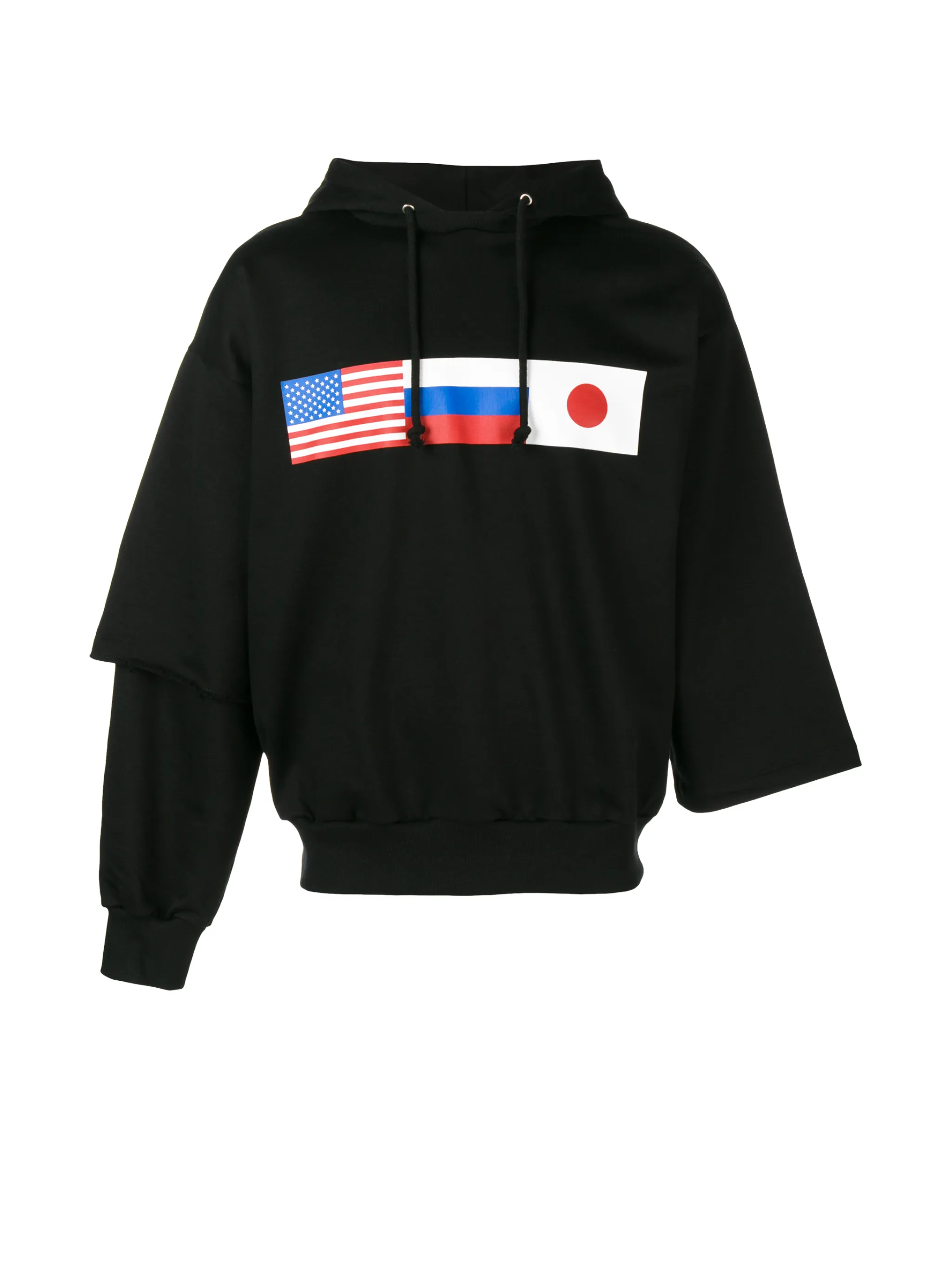 Gosha Rubchinskiy asymmetric flag print hoodie Eraldo US