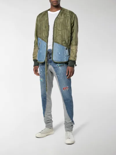 panel denim bomber jacket
