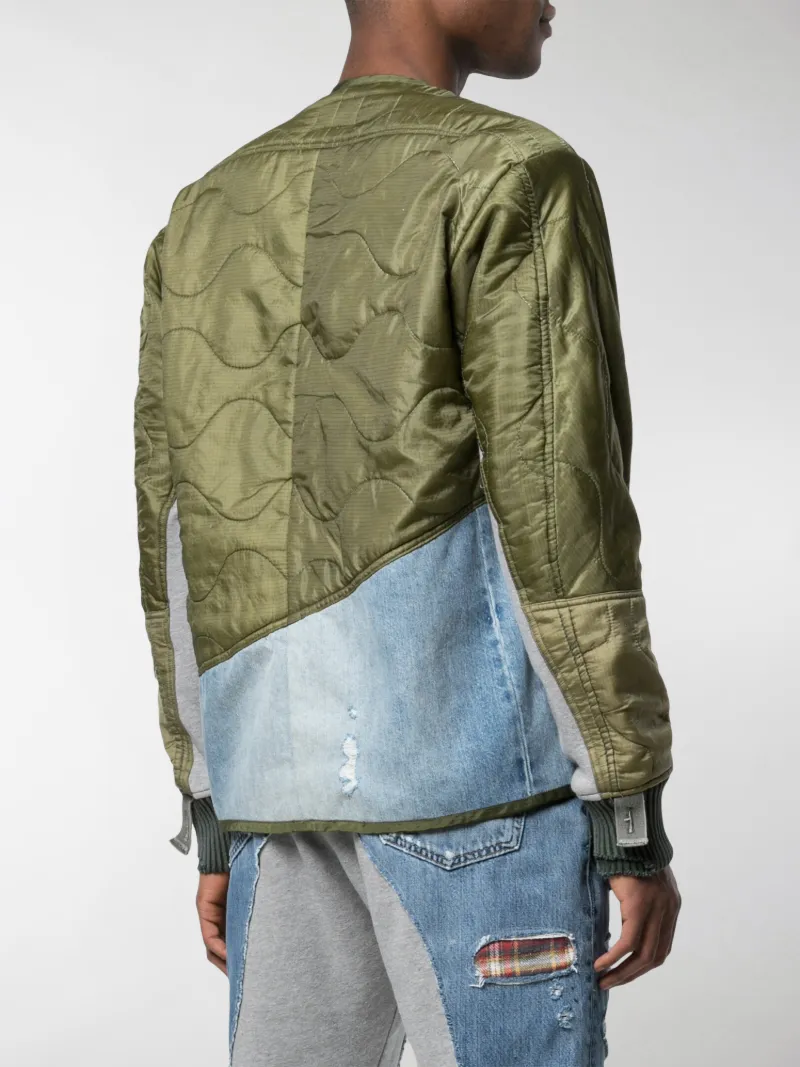 panel denim bomber jacket
