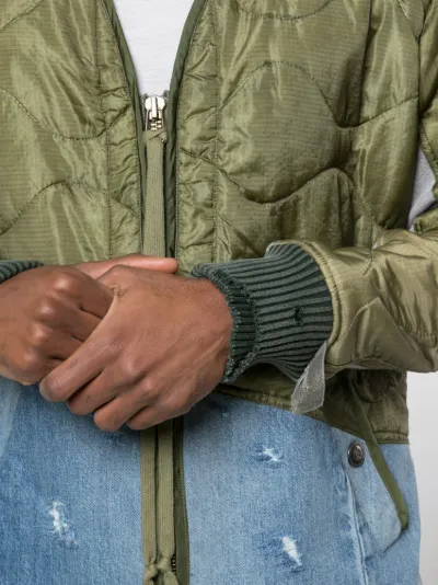 panel denim bomber jacket