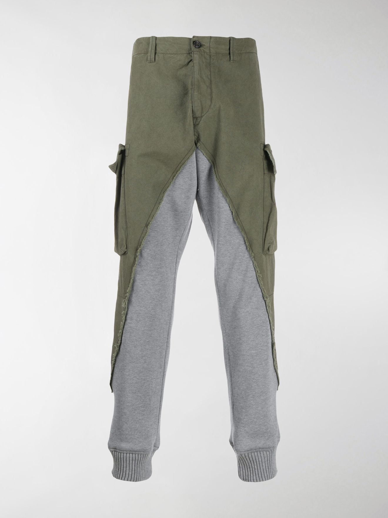 Sale Greg Lauren X Paul & Shark Greg Lauren x Paul & Shark two-tone cargo trousers green | MODES