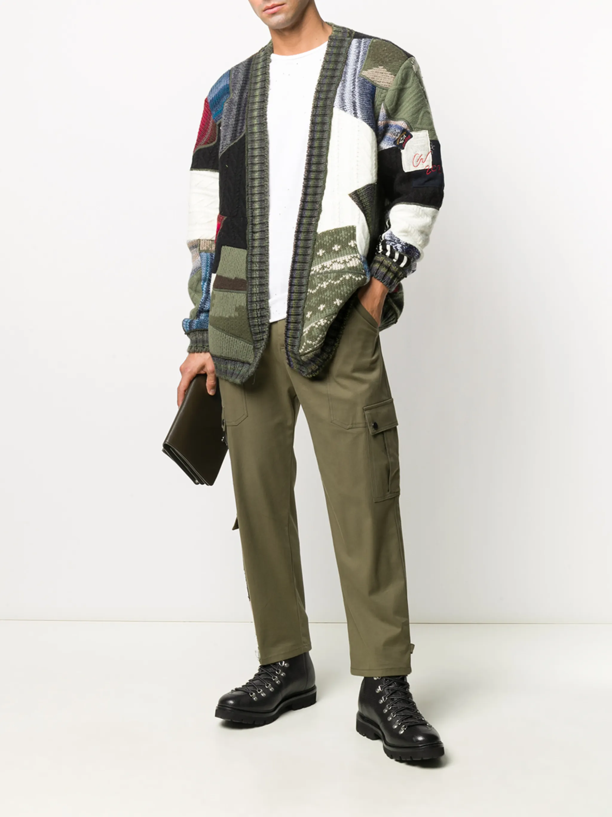 Greg Lauren X Paul & Shark patchwork print cardigan | Eraldo.com FR