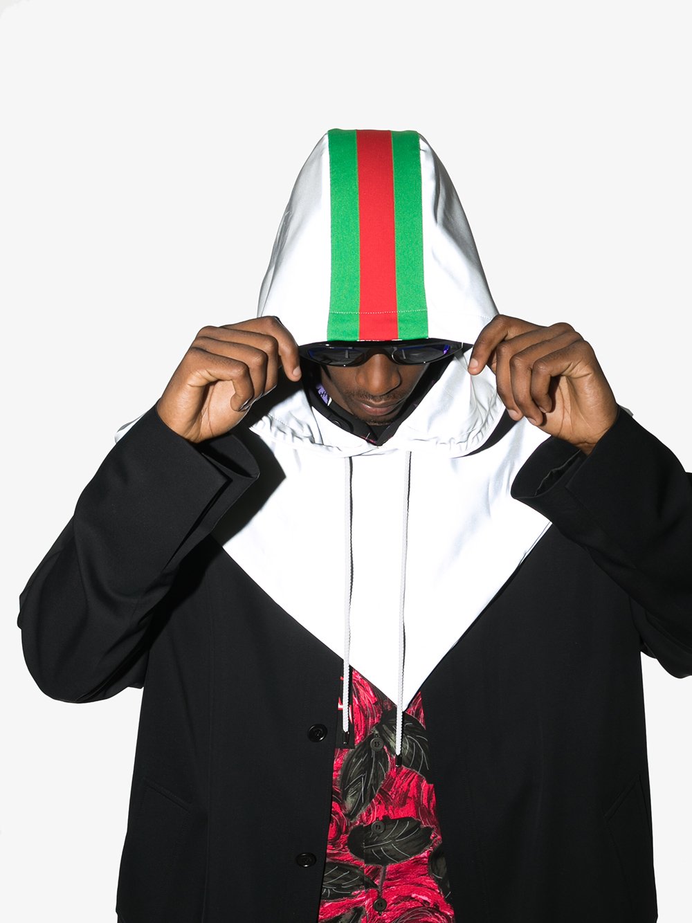 Gucci 3M stripe drawstring rain hood Browns