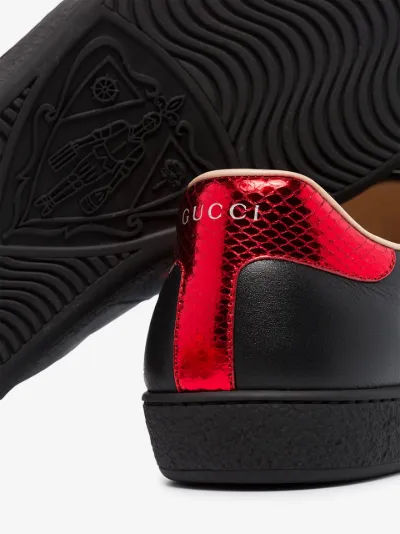 gucci ace embroidered sneaker red