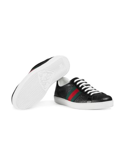 Ace gucci signature hot sale sneaker black