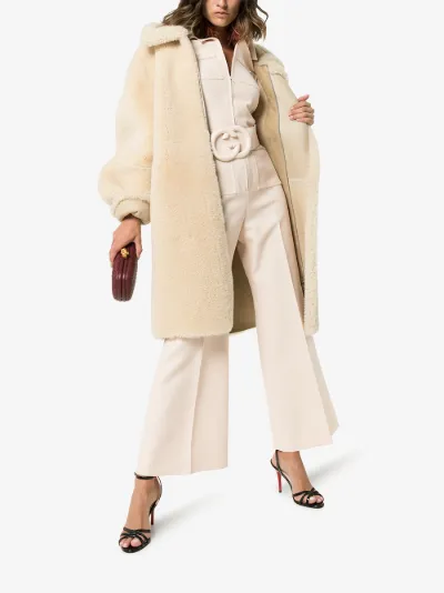 gucci wool silk belted jumpsuit