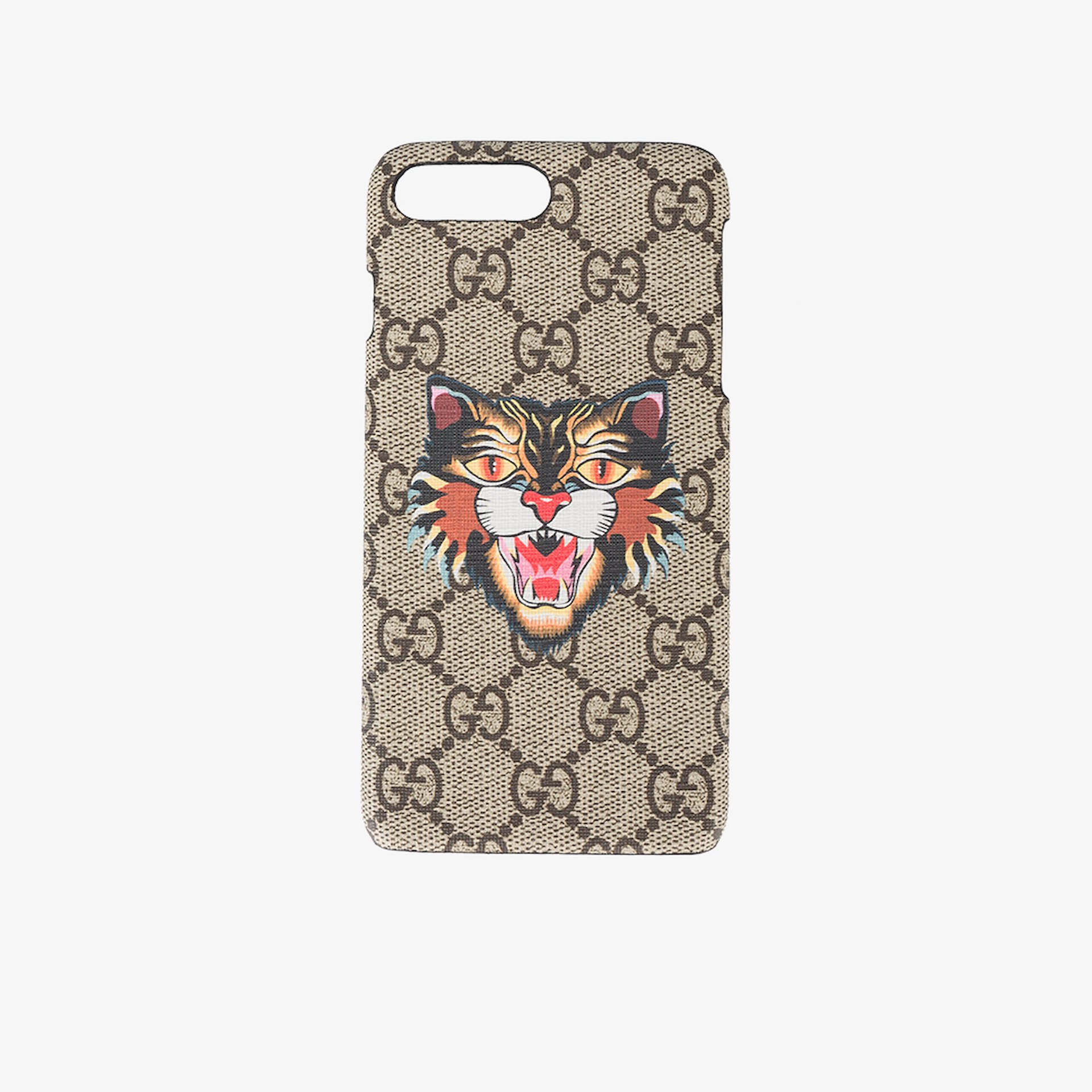 Gucci Angry Cat Gg Supreme Iphone 7 Plus Case Browns