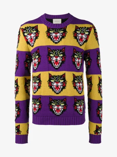 purple cat sweater