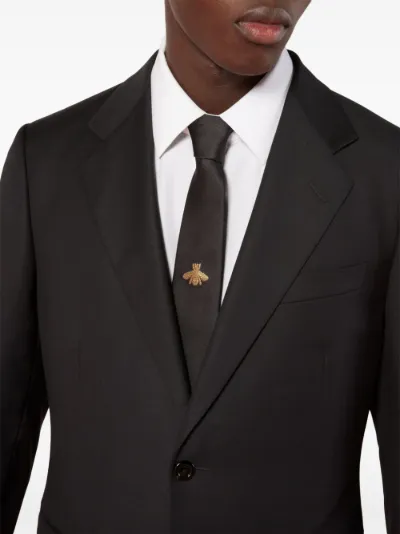 Gucci bee-embroidered silk tie | Eraldo.com US