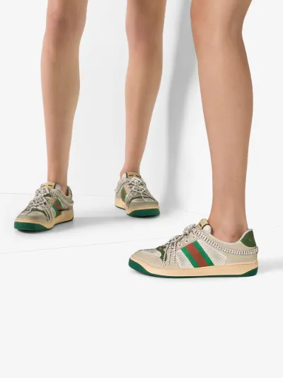 women's screener sneaker with crystals