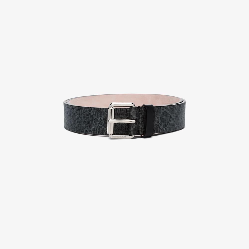 Gucci black and grey GG supreme snake print belt | Browns