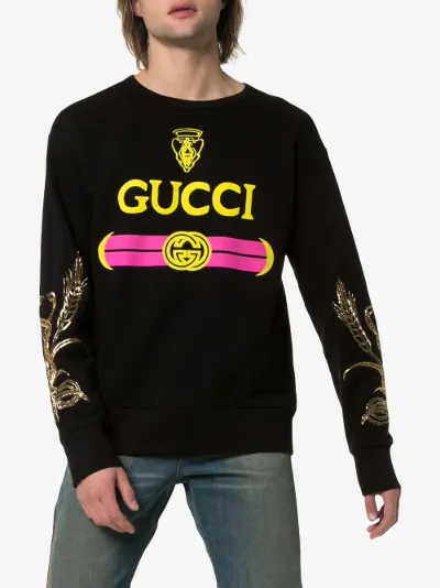 cotton sweatshirt with gucci logo
