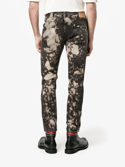 black bleached jeans