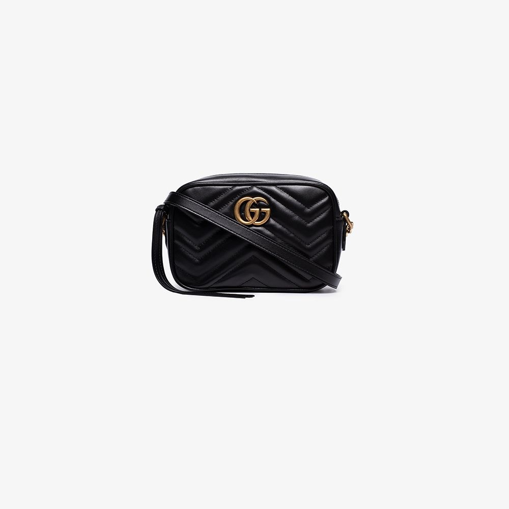 Gucci Black GG Marmont leather camera bag | Browns