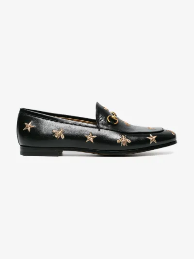 black and gold gucci loafers