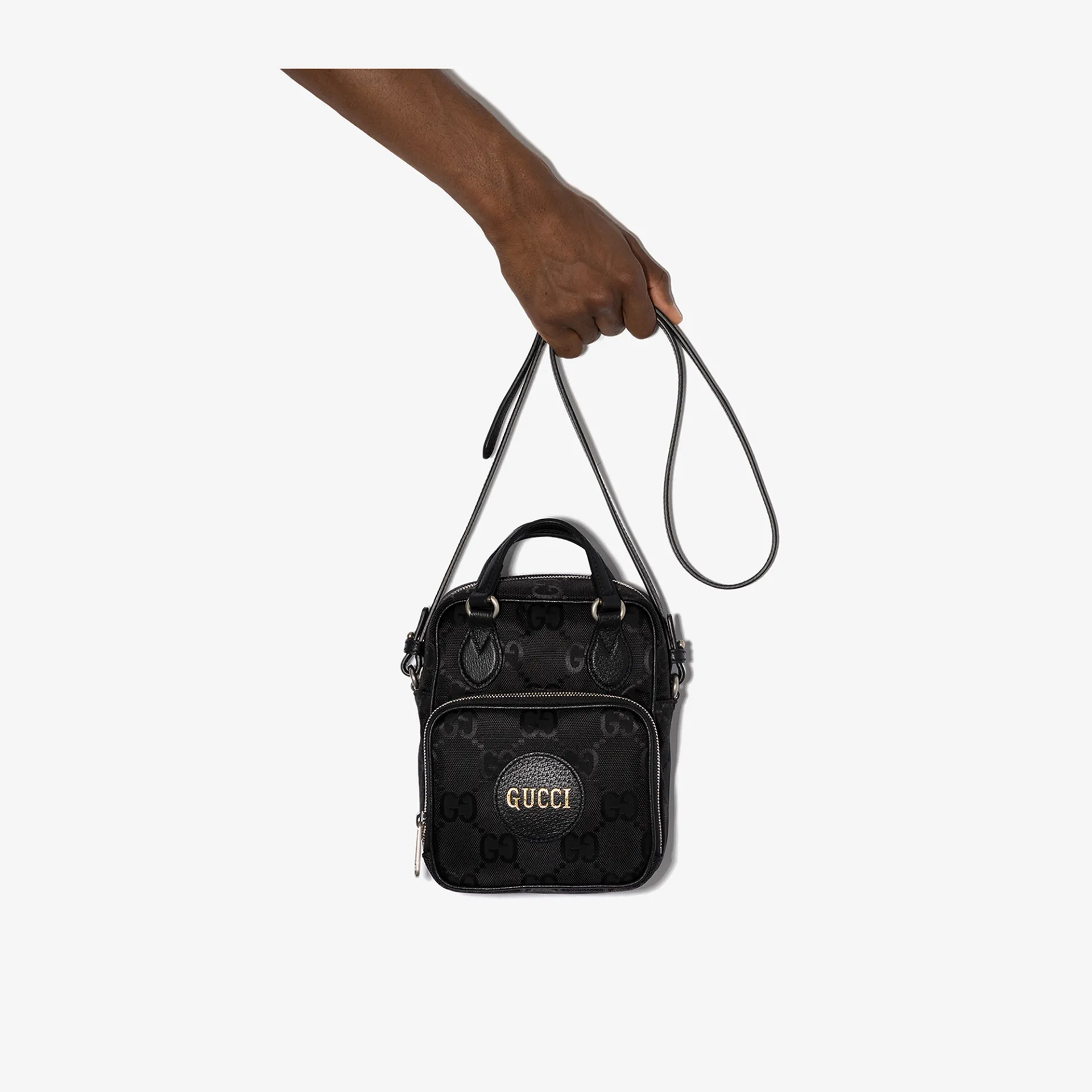 gucci black gg messenger bag