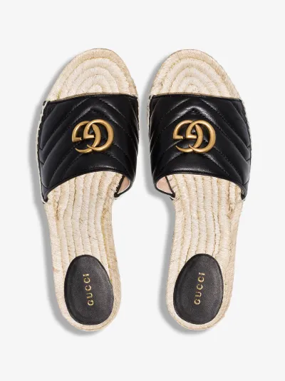 raffia gucci slides