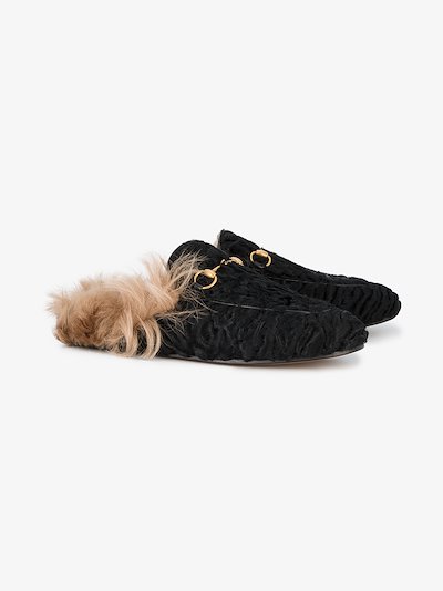 gucci shearling mules