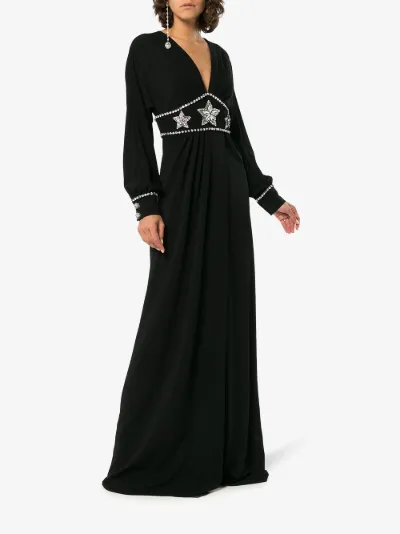 Gucci Black Star Embellished Maxi Dress Browns Gucci Black Star Embellished Maxi Dress