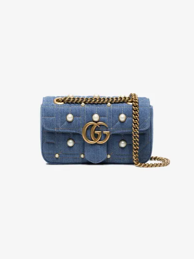 gg marmont denim mini bag
