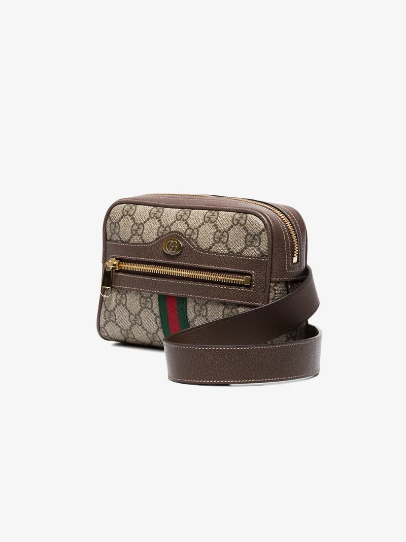 Gucci Brown Ophidia Gg Supreme Small Belt Bag Browns