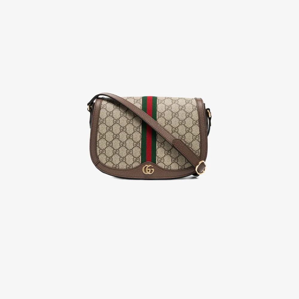 Gucci brown Ophidia leather saddle bag Browns