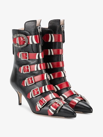 gucci leather boots with buckle
