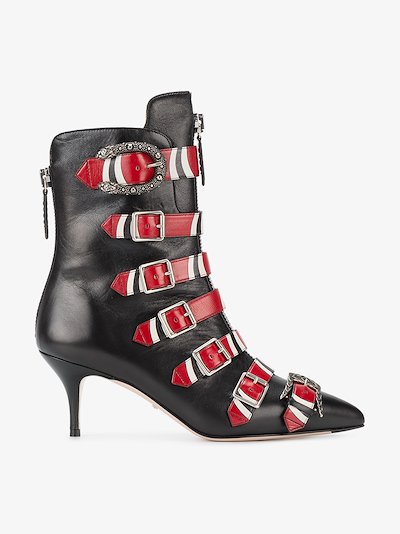 gucci leather boots with buckle