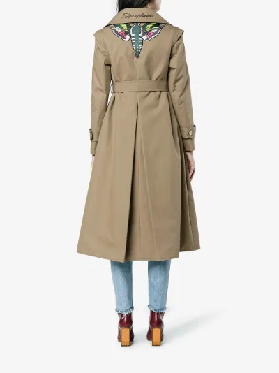 Gucci butterfly appliqu gabardine trench coat Browns