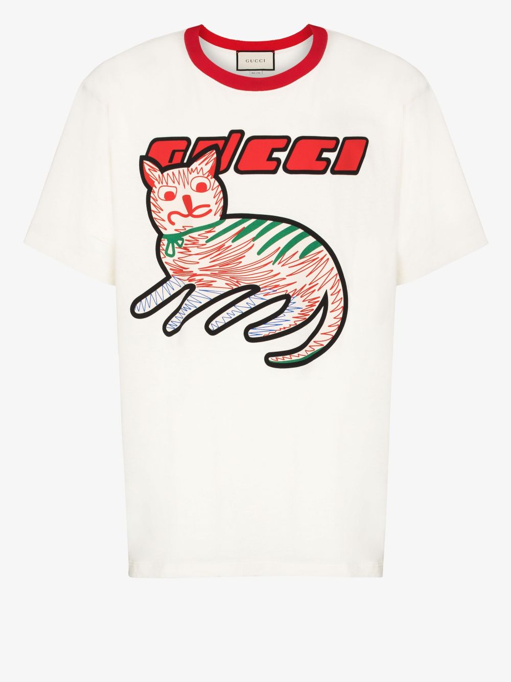 Gucci cat logo ringer T-shirt | Browns