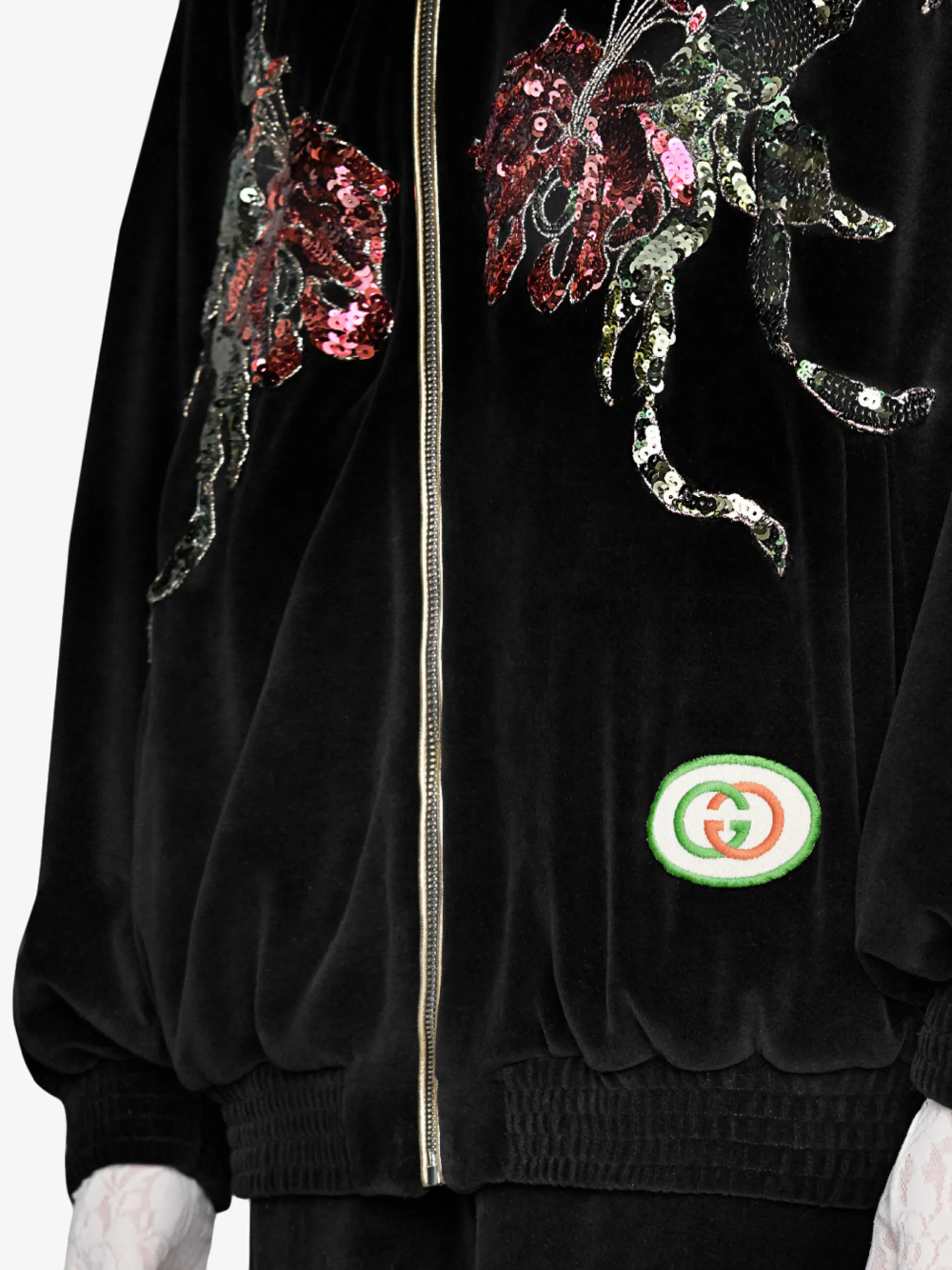 Gucci Chenille jacket with floral patches Eraldo FR