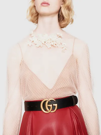Gucci Cintura in pelle con Fibbia Doppia G nero | MODES