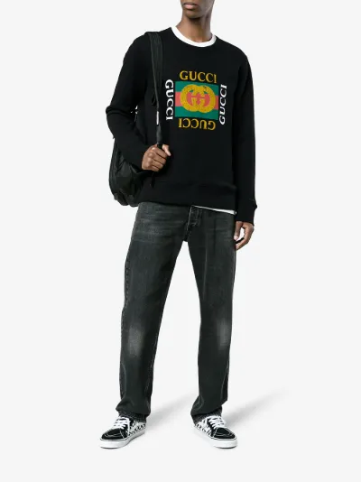 cotton sweatshirt with gucci logo