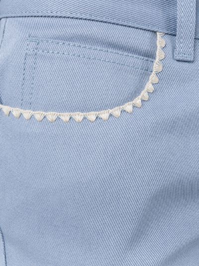 crochet trim flared jeans展示图