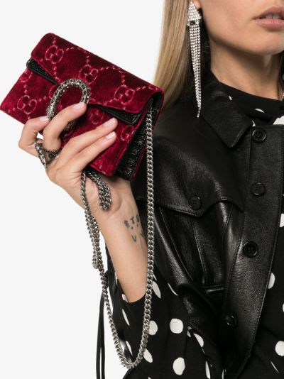 gucci red velvet bag dionysus