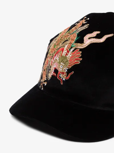 dragon embroidered velvet cap展示图