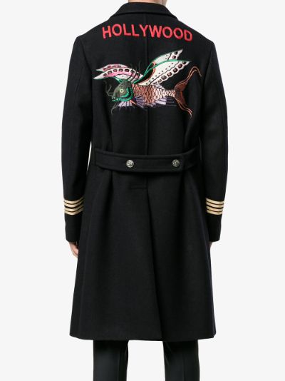 embroidered double-breasted coat展示图