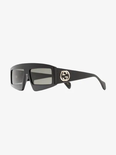 gucci black rectangular sunglasses