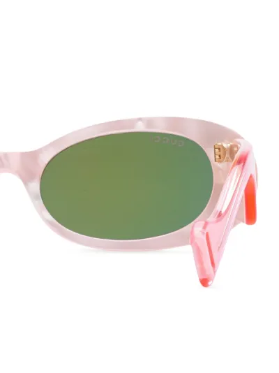 Gucci pink hot sale oval sunglasses