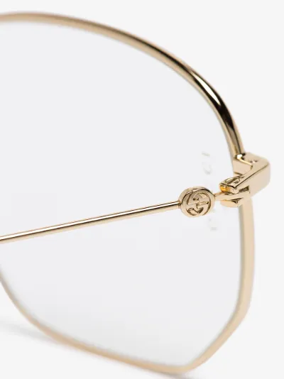 gucci gold rectangular glasses