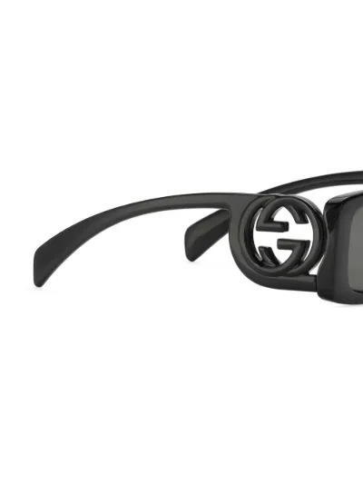 Gucci Eyewear Interlocking G oval-frame Sunglasses | Green | FARFETCH