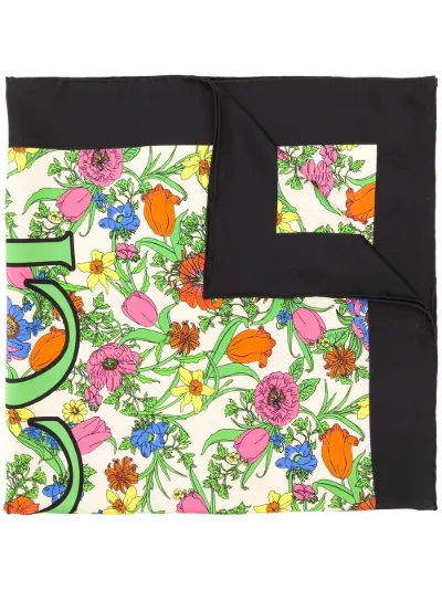 Gucci Foulard a fiori nero | MODES