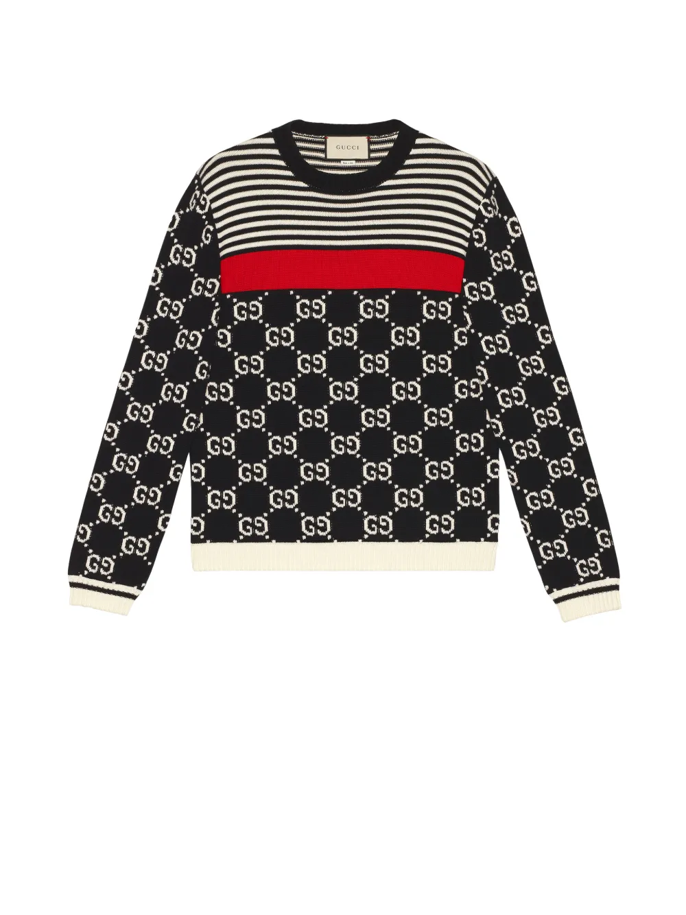 gg and stripes knit sweater